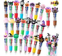 JOYIN 24 PCS Halloween Multicolor Pen in One, 4 in 1 Halloween Pens For Kids, Cute Ballpoint Pen for Party Favor Supplies, School Classroom Rewards Prize, Goodie Bag Stuffers, Trick or Treat Gifts