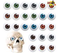 JOYIN 24 PCs Halloween Scary Realistic Eyes; 12 Pair Hollow Plastic Eyeballs for Halloween Trick or Treat Party Craft Decoration, Horror Prop Decor