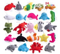JOYIN 24 Pcs Mini Sea Animal Plush Toys, 2.5-3"/6.4-7.6cm Stuffed Sea Animal Bulk for Kids Birthday Party, Party Bag Fillers for Kids, Pinata Fillers, Goodie Bag Fillers, School Prizes, Party Supplies
