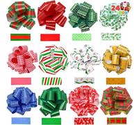 JOYIN 24 Pieces present Wrap Ribbon Pull Bows (5" Wide); Easy and Fast Gift Wrapping Accessory for presents, Bows, Baskets, Wine Bottles Decoration, Gift Wrapping and Decoration Present