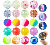 JOYIN 24pcs 32mm Bouncy Balls Age 3+ for Kids: 6 Unique Styles, Multiple Colors, Hand-Eye Coordination, Safe Rubber Material, 1.26 Inch Size, Perfect for Parties & Classroom, Unisex