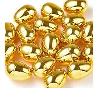 JOYIN 24Pcs Gold Easter Eggs, 2.3" Metallic Plastic Empty Eggs Fillable for Easter Hunt Supplies, Basket Stuffers, Toys Filling Treats, Party Favor