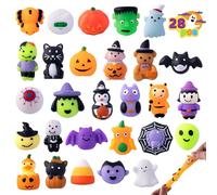 JOYIN 28 Pcs Halloween Mochi Squishy Toys - Stress Relief Sensory Toys for Halloween Party Favors, Trick or Treats, Classroom Prizes, Gifts & Goodie Bag Fillers