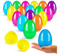 JOYIN 3.15" Easter Eggs, Large Fillable Plastic Eggs Empty Colorful Bright Eggshells with Hinge for Easter Hunt, Filling Treats, Party Favor, Basket Stuffers, Classroom Prize Supplies, 100PCS