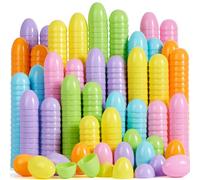JOYIN 3.15" Pastel Easter Eggs, 100PCS Large Plastic Eggs, Empty Colorful Fillable Eggshells for Easter Hunt, Party Favor, Basket Stuffers Filler, Classroom Prize Supplies
