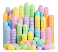 JOYIN 3.15" Pastel Easter Eggs, 50PCS Large Plastic Eggs, Empty Colorful Fillable Eggshells for Easter Hunt, Party Favor, Basket Stuffers Filler, Classroom Prize Supplies