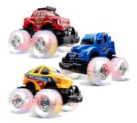 JOYIN 3 Pack Light Up Monster Trucks for Boys and Girls - Motion Activated Light-Up Cars for Toddlers -with Lightning Wheels - Baby Toy Gift - Toy Truck Car for 1 2 3 4+ Year Old Boy Girls