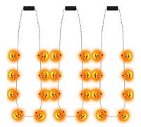 JOYIN 3 Pcs Halloween LED Necklace Pumpkin Shaped Light Up Pumpkin Necklace with 6 Different Flashing Light Modes for Party Favor and Supplies, Accessory Supplies