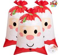 JOYIN 3 PCs Jumbo Holiday Santa Gift Bag 56”x36” with Gift Tags for Christmas Season, Gift Giving, Holiday Presents, Giant Gifts Decorations