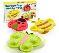 Joyin 3 Pcs Suction Cup Spinner Toys for Toddlers 1-3, Baby Fidget Spinning Tops, Insect-Themed Sensory Early Education Toys, Bathtub Travel Car Seat Toy, Birthday Gifts for Boys Girls