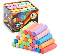 JOYIN 30 Pack Washable Sidewalk Chalk Set in 10 Colors for Kids, Non-Toxic Giant Pavement Chalk for Indoor Outdoor Blackboard Garden Art Drawing Painting, Gift for Kids