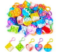 JOYIN 30 PCS Party Bag Fillers for Kids,Mix Pop Kerings Mini Toys for Kids, Poppet Toy Stress Relief Squeeze Keychain Toys, Party Favors Gifts for Boys and Girls