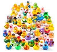 JOYIN 30 Pcs Rubber Ducks, Random Assortment Ducks Bulk with Mesh Carry Bag, Mini Rubber Duckies for Baby Bath Toys, Kids Toddler Summer Pool Toys Birthday Gifts Party Favors