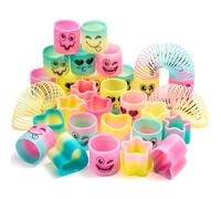 JOYIN 30 Pcs Spring Rainbow Party Bag Fillers for Kids, Mini Plastic Coil Spring Toy Party Favor, Stress Toys for Carnival Prize Birthday, Halloween, Christmas Goodie Bag Stuffers