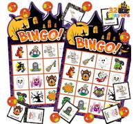 JOYIN 32 Halloween Bingo Game Cards (4x4 & 5x5) - 16 Players for Halloween Party Card Games, School Classroom Games, Trick or Treating, Halloween Party Favors Supplies, Family Activity