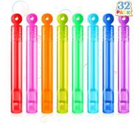 JOYIN 32 Pack Mini Bubble Wands, 8 Colors Circle Party Favors for Kids, Goodie Bag Stuffers, Treasure Box Toys, Classroom Prizes for Boys Girls, Party Bag Fillers for Kids