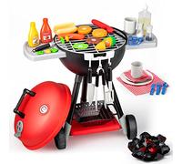 JOYIN 34 PCS Kitchen Toy Set, BBQ Play Grill, Cooking Toy Set, Little Chef Play, Kids Grill Playset Interactive BBQ for Kids with Light & Sound, Birthday Gift for Boys Girls