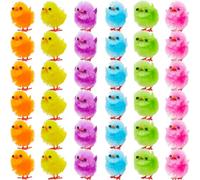 JOYIN 36 Pcs Easter Colorful Mini Chicks, 2.5 cm Easter Chicks Toy in 6 Colors for Easter Bonnet & Cake Decorations, Art Craft Party Activity, Hunting Game