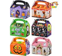 JOYIN 36 PCS Halloween Cardboard Treat Boxes Trick or Treat Candy Boxes Cookies Goodie Bags for Halloween Party Favor Supplies, Classroom Exchange Goody Bags