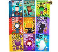 JOYIN 36 PCS Halloween Craft Stickers for Kids Party Favor, Make a Face Stickers with Designs Witch Vampire, DIY Craft Supplies for Halloween Party Game Classroom Activities Gift Goodies