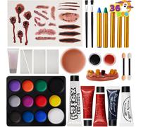 JOYIN 36 Pcs Halloween Face Paint Kit Makeup Set for Body Painting Party Cospla