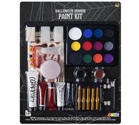 JOYIN 36 Pcs Halloween Face Paint Kit Makeup Set for Body Painting Party Cosplay Special Effects, All-in-1 Face Paint Palette Crayons Brushes Tooth Wax