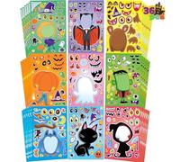 JOYIN 36 Pcs Halloween Make a Face Stickers for Kids, Halloween Characters Full-Body Sticker Make Your Own with 9 Designs Ghosts s Monsters, Party Favors Crafts for Class Party Favors Supplies