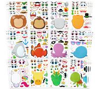 JOYIN 36 PCS Make-a-face Sticker Sheets Make Your Own Animal Mix and Match St...