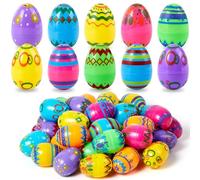 JOYIN 36PCS 2.3" Printed Easter Eggs, Empty Easter Eggs Fillable, Colorful Plastic Eggs Bulks for Easter Hunt, Basket Stuffers Filler, Classroom Prize Supplies
