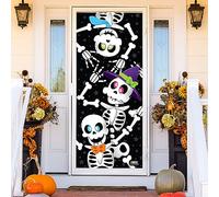 JOYIN 3D Design Scary Skeleton Door Cover 30” x 72” for Halloween Skeleton Door, Window and Wall Cover Indoor Outdoor Decoration