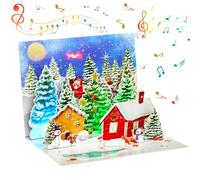 JOYIN 3D Pop-up Card with Light and Music, Pop Up Greeting Holiday Cards, Greeting Cards for Christmas,Party Toy Gifts, Kids Xmas Fun Gifts