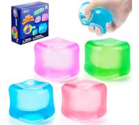 JOYIN 4 Pack Clear Stress Cube, 2'' High Density Cube Toy, Slow Rising Sensory Squishy Toys for Adults, Birthday Gifts, Party Favors, Classroom Prizes