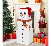 JOYIN 4 Pieces Christmas Snowman Stacking Boxes with Lid and Christmas Hat, Large Decorative Stackable Boxes, Nesting Boxes, Stackable Gift Box for Christmas Holidays and Winter Decorations