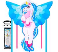 JOYIN 43.3'' Giant Unicorn Kite Easy to Fly for Kids and Adults with 262.5 ft String, Large Beach Toy for Outdoor Games and Activities