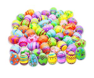 JOYIN 48 Pcs Plastic Printed Bright Easter Eggs 2.3" Tall for Easter Hunt, Basket Stuffers Fillers, Classroom Prize Supplies, Filling Treats and Party Favor