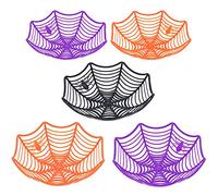 JOYIN 5 Halloween Spider Web Plastic Basket Bowls for Halloween Trick or Treat Hand Grabbing Candy Holder Bowls, Truck or Treat Spider Web Party Supplies Decoration