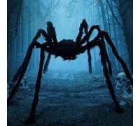 JOYIN ( 6.5ft./198cm Hairy Black Giant Spider for Halloween Outdoor Decorations and Party Supplies
