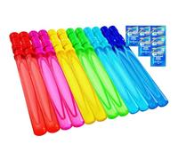 JOYIN 6 PCS 4oz/118ml Big Bubble Wands for Kids, 14.6"/37cm Bubble Wand with Bubbles Refill Solution for Summer Toy Party Favor, Outdoors Activity, Easter Basket Stuffers, Birthday Gift