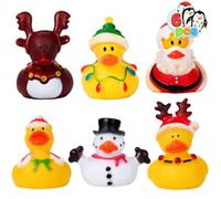 JOYIN 6 Pcs Christmas Rubber Duck Bath Toys for Christmas Goodie Bag Stuffers and Baby Showers, Girls and Toddlers Christmas Party Toy Xmas Gifts