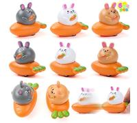 JOYIN 6 Pcs Easter Carrot Pull Back Cars with Pull Back Bunnies, Plastic Wind Up Toys, Friction Racer Gifts for Kids, Adults & Babies, Easter Party Favors Bag Fillers, Basket Stuffers