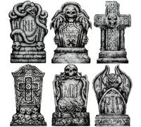 JOYIN 6 Pcs Halloween Decoration Outdoor Graveyard Tombstones