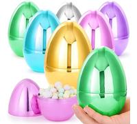 JOYIN 6 Pcs Jumbo Metallic Easter Eggs, 6 Inches Colorful Giant Plastic Eggs Fillable for Easter Themed Hunt Basket Stuffers Fillers Filling Treats Party Favor Classroom Prize Supplies