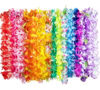 JOYIN 60 Counts Hawaiian Garland Flower Lei Bulk, Tropical Flower Lei Hawaiian