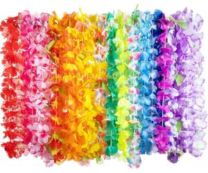 JOYIN 60 Counts Hawaiian Garland Flower Lei Bulk, Tropical Flower Lei Hawaiian