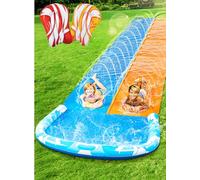 JOYIN 685cm Slip Slide and 2 Bodyboards, Lawn Water Slides Slip N Waterslides Summer Water Toy with Build in Sprinkler for Backyard Outdoor Water Fun for Kids Adults