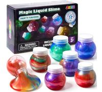 JOYIN 6Pcs Magic Liquid Slime for Kids, Anxiety & Stress Relief Toys, Great Sensory Toys Experience, Never Dry Out, Birthday Gifts & Party Favors, Carnival Prizes for Boys and Girls, Classroom Rewards