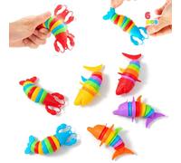 JOYIN 6Pcs Sensory Slug Fidget Toys, Fidget slug, Marine animals sensory fidget toys for Kids, Funny Gag Gifts Treasure Box, Birthday Gifts & Party Favors, Carnival Prizes for Kids, Classroom Rewards