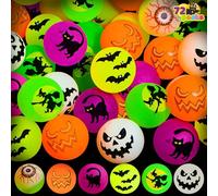 JOYIN 72 Glow in The Dark Bouncing Balls 1.25” | 6 Halloween Theme Designs | for Halloween Bouncy Party Favor Supplies, School Classroom Game Rewards, Trick or Treating Goodie