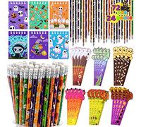 JOYIN 72 Pcs Halloween Assorted Stationery Set, 24 Packs Halloween Theme Pencils, Rulers and Notepads Party Favor Set for Kids Halloween Classroom Favors, Gift Prizes, Trick or Treat Goodie Bag Filler