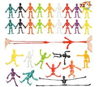 JOYIN 72 PCS Halloween Stretchy Skeletons, Stress Relief Toys Assorted 9 Colors Stretchy Skull Toys for Halloween Trick or Treat Party Favor, Goody Bag Fillers